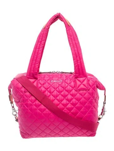 Pre-owned Mz Wallace Nylon Top Handle Bag In Pink