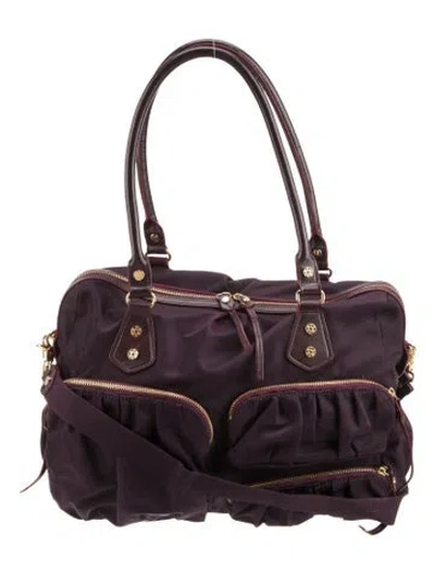 Pre-owned Mz Wallace Nylon Top Handle Bag In Purple