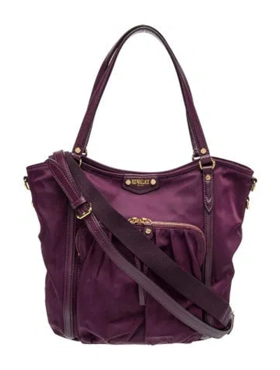 Pre-owned Mz Wallace Nylon Top Handle Bag In Purple