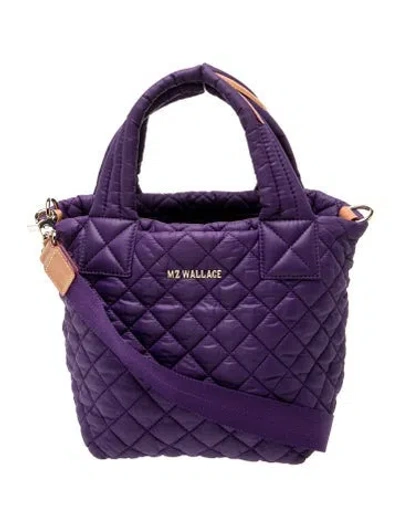 Pre-owned Mz Wallace Nylon Top Handle Bag In Purple
