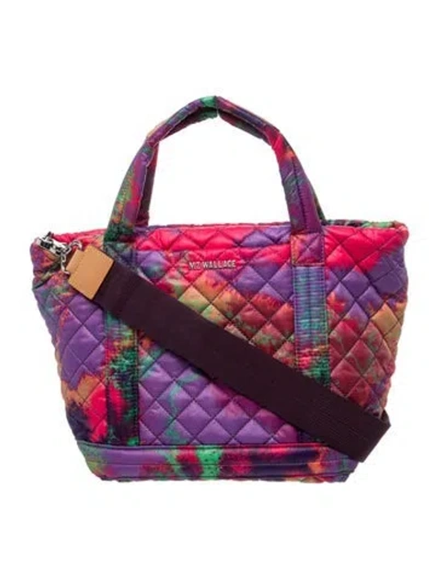 Pre-owned Mz Wallace Nylon Top Handle Bag In Purple