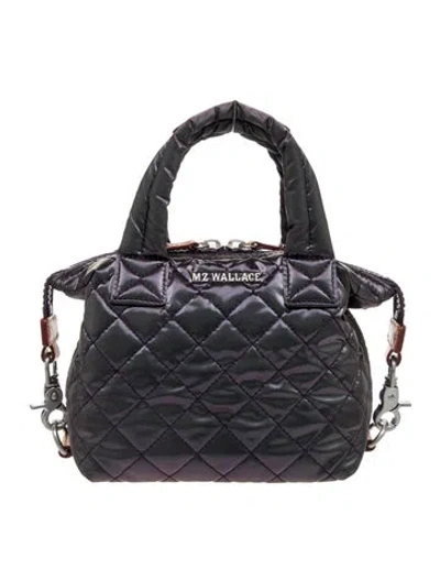 Pre-owned Mz Wallace Nylon Top Handle Bag In Purple