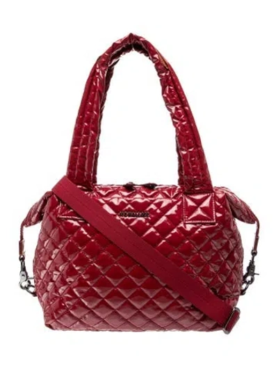 Pre-owned Mz Wallace Nylon Top Handle Bag In Red