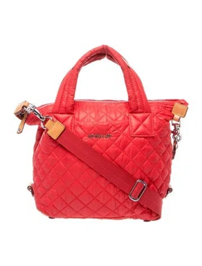 Pre-owned Mz Wallace Nylon Top Handle Bag In Red