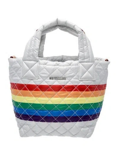 Pre-owned Mz Wallace Nylon Top Handle Bag In White