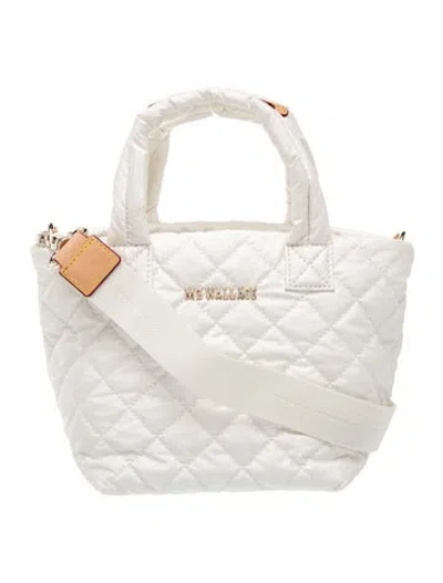 Pre-owned Mz Wallace Nylon Top Handle Bag In White