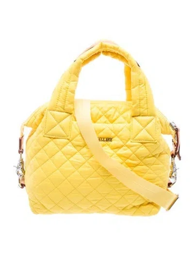 Pre-owned Mz Wallace Nylon Top Handle Bag In Yellow
