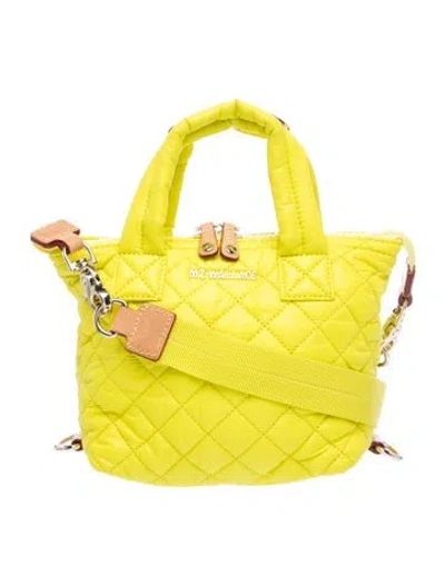 Pre-owned Mz Wallace Nylon Top Handle Bag In Yellow