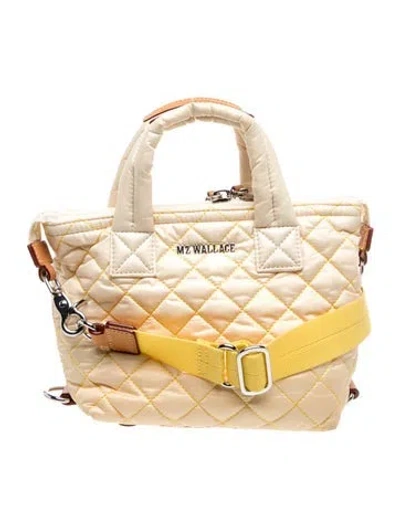 Pre-owned Mz Wallace Nylon Top Handle Bag In Yellow
