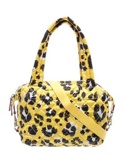 Pre-owned Mz Wallace Nylon Top Handle Bag In Yellow
