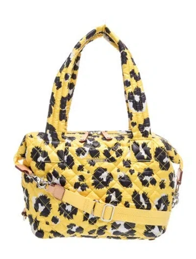 Pre-owned Mz Wallace Nylon Top Handle Bag In Yellow