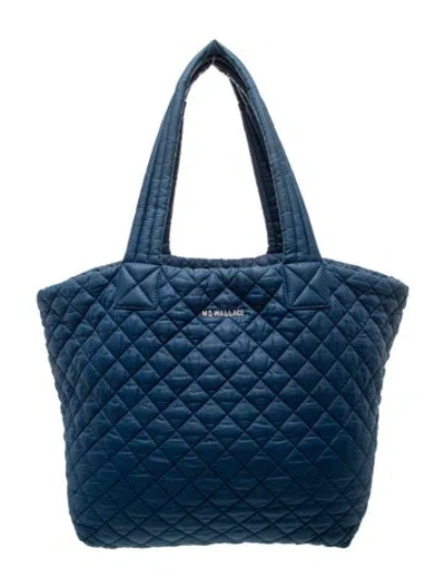 Pre-owned Mz Wallace Nylon Tote In Black/blue