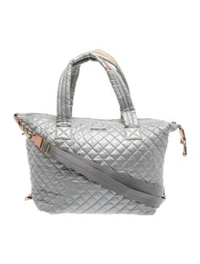 Pre-owned Mz Wallace Nylon Tote In Metallic/silver