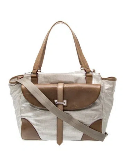Pre-owned Mz Wallace Nylon Tote In Metallic/silver