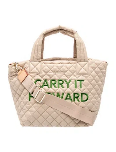 Pre-owned Mz Wallace Nylon Tote W/ Tags In Neutral
