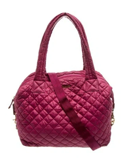 Pre-owned Mz Wallace Nylon Weekender Bag In Burgundy