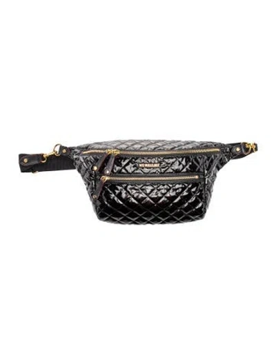 Pre-owned Mz Wallace Patent Leather Belt Bag In Black