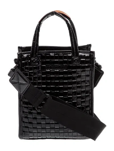 Pre-owned Mz Wallace Patent Leather Bucket Bag In Black