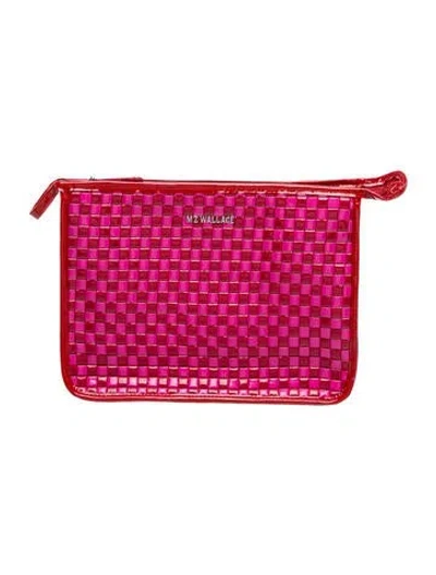 Pre-owned Mz Wallace Patent Leather Clutch In Pink