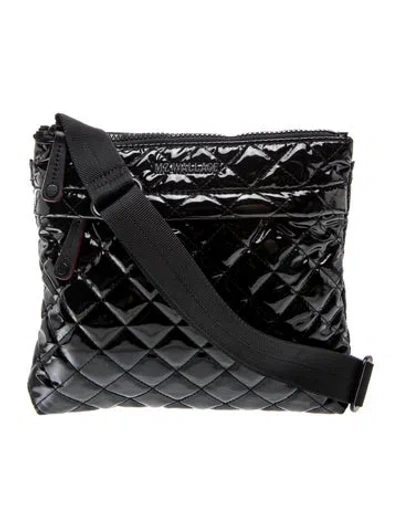 Pre-owned Mz Wallace Patent Leather Crossbody Bag In Black