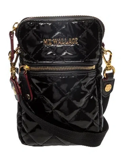 Pre-owned Mz Wallace Patent Leather Crossbody Bag In Black