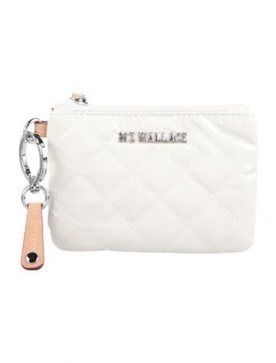 Pre-owned Mz Wallace Patent Leather Printed Wallet In Neutral