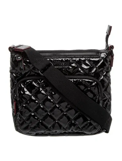 Pre-owned Mz Wallace Patent Leather Shoulder Bag In Black
