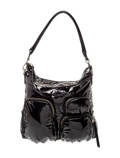 Pre-owned Mz Wallace Patent Leather Shoulder Bag In Black