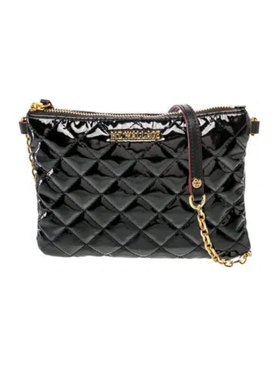 Pre-owned Mz Wallace Patent Leather Shoulder Bag In Black