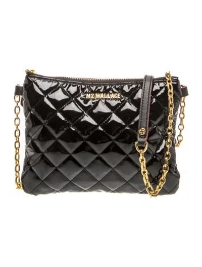 Pre-owned Mz Wallace Patent Leather Shoulder Bag In Black