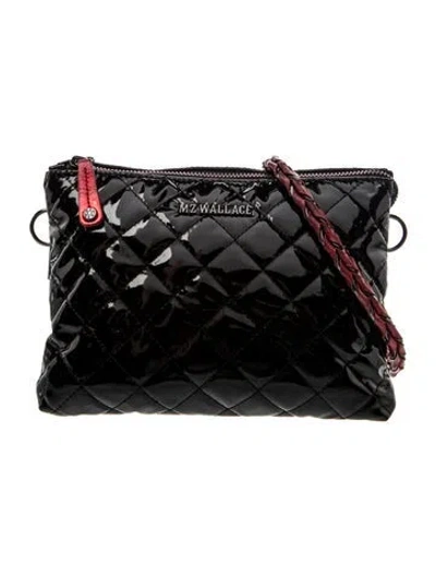 Pre-owned Mz Wallace Patent Leather Shoulder Bag In Black