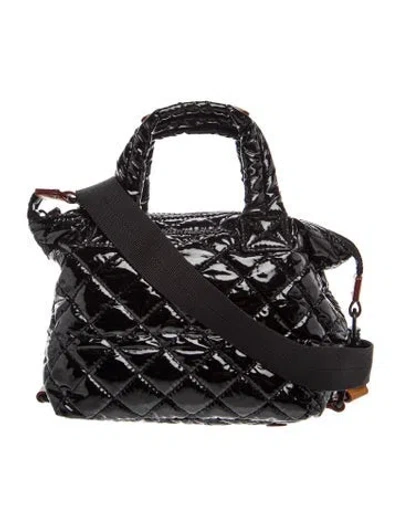 Pre-owned Mz Wallace Patent Leather Top Handle Bag In Black