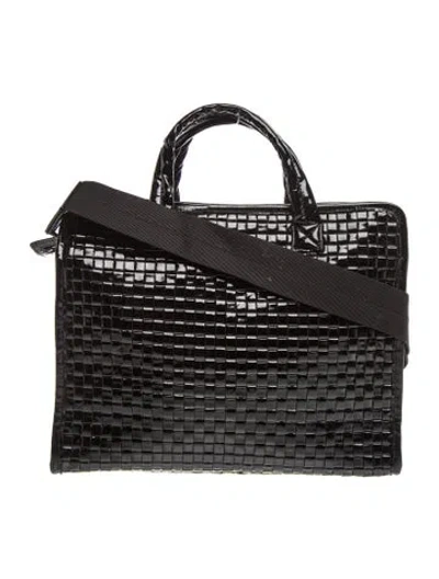 Pre-owned Mz Wallace Patent Leather Top Handle Bag In Black