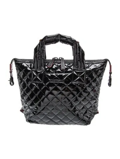 Pre-owned Mz Wallace Patent Leather Top Handle Bag In Black/grey