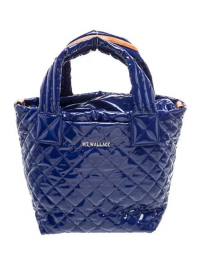 Pre-owned Mz Wallace Patent Leather Top Handle Bag In Blue