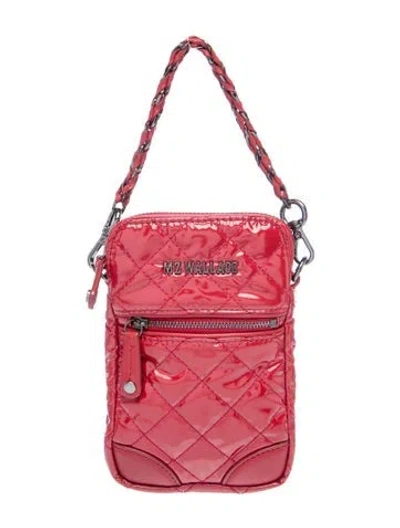 Pre-owned Mz Wallace Patent Leather Top Handle Bag In Burgundy