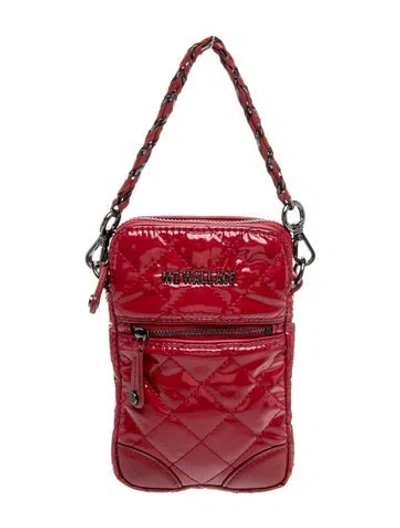 Pre-owned Mz Wallace Patent Leather Top Handle Bag In Burgundy