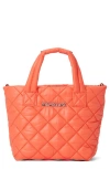 Mz Wallace Petite Metro Deluxe Quilted Nylon Tote In Poppy