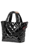Mz Wallace Petite Metro Deluxe Quilted Tote In Black Liquid