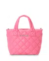 Mz Wallace Petite Metro Deluxe Quilted Tote In Flamingo/silver