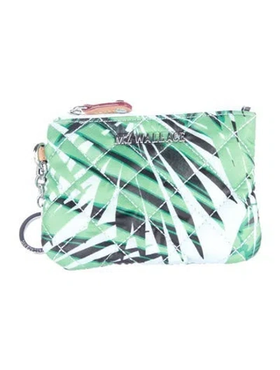 Pre-owned Mz Wallace Printed Wristlet W/ Tags In Green