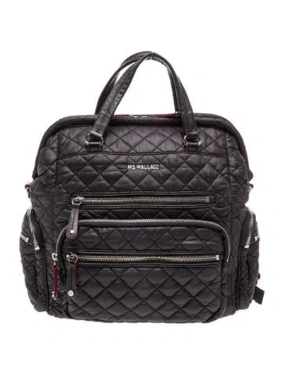 Pre-owned Mz Wallace Quilted Backpack In Black