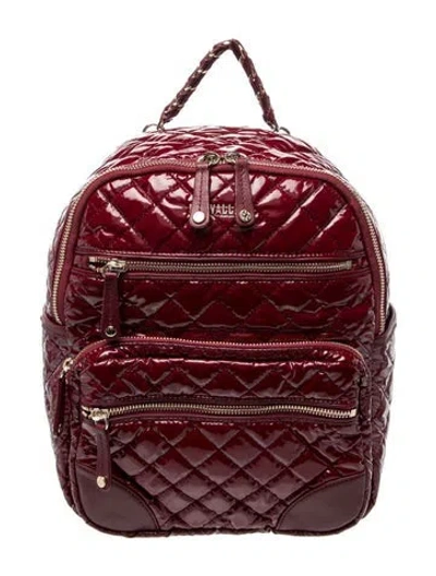 Pre-owned Mz Wallace Quilted Backpack In Burgundy