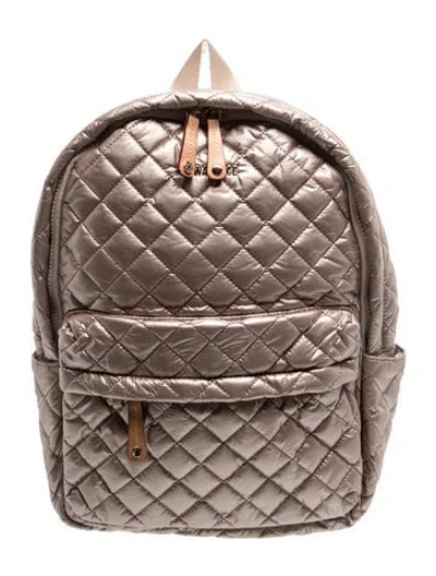 Pre-owned Mz Wallace Quilted Backpack W/ Tags In Grey
