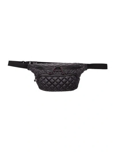 Pre-owned Mz Wallace Quilted Belt Bag In Black