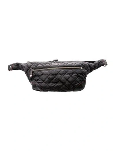 Pre-owned Mz Wallace Quilted Belt Bag In Black