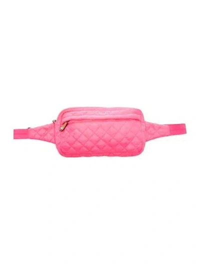 Pre-owned Mz Wallace Quilted Belt Bag In Pink