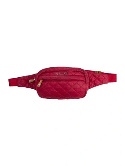 Pre-owned Mz Wallace Quilted Belt Bag In Red
