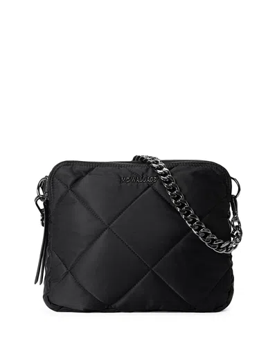 Mz Wallace Bowery Quilted Nylon Crossbody Bag In Black