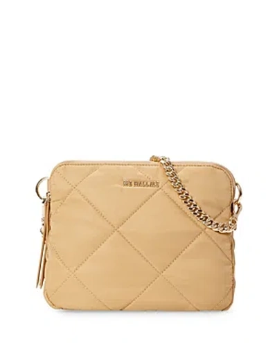 Mz Wallace Quilted Bowery Crossbody Bag In Camel/gold